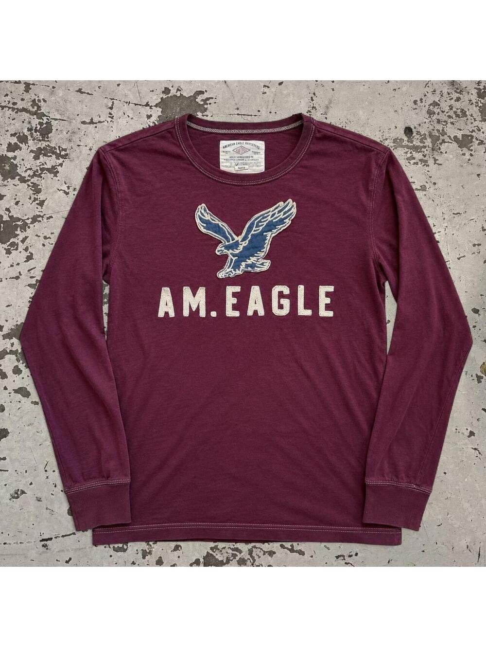 embroidered Y2K vintage American Eagle long sleeve tee.